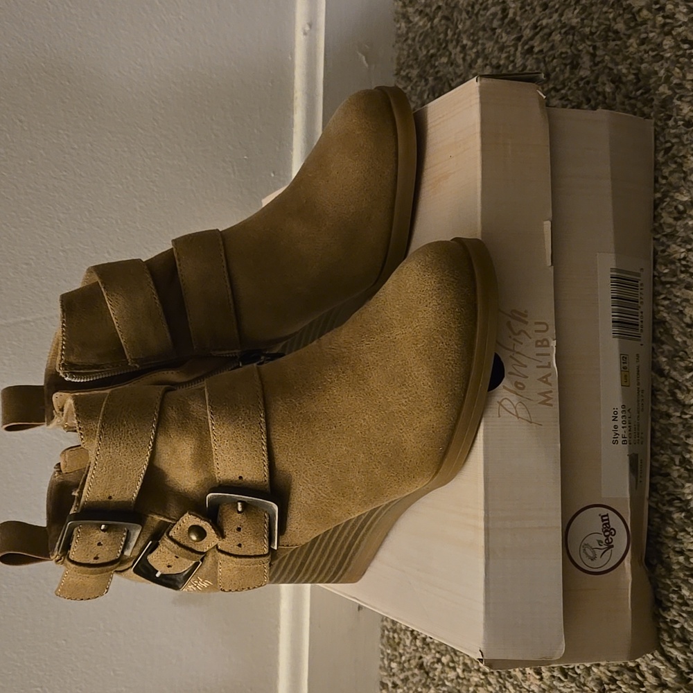 Blowfish Tan Ankle Booties with Buckle